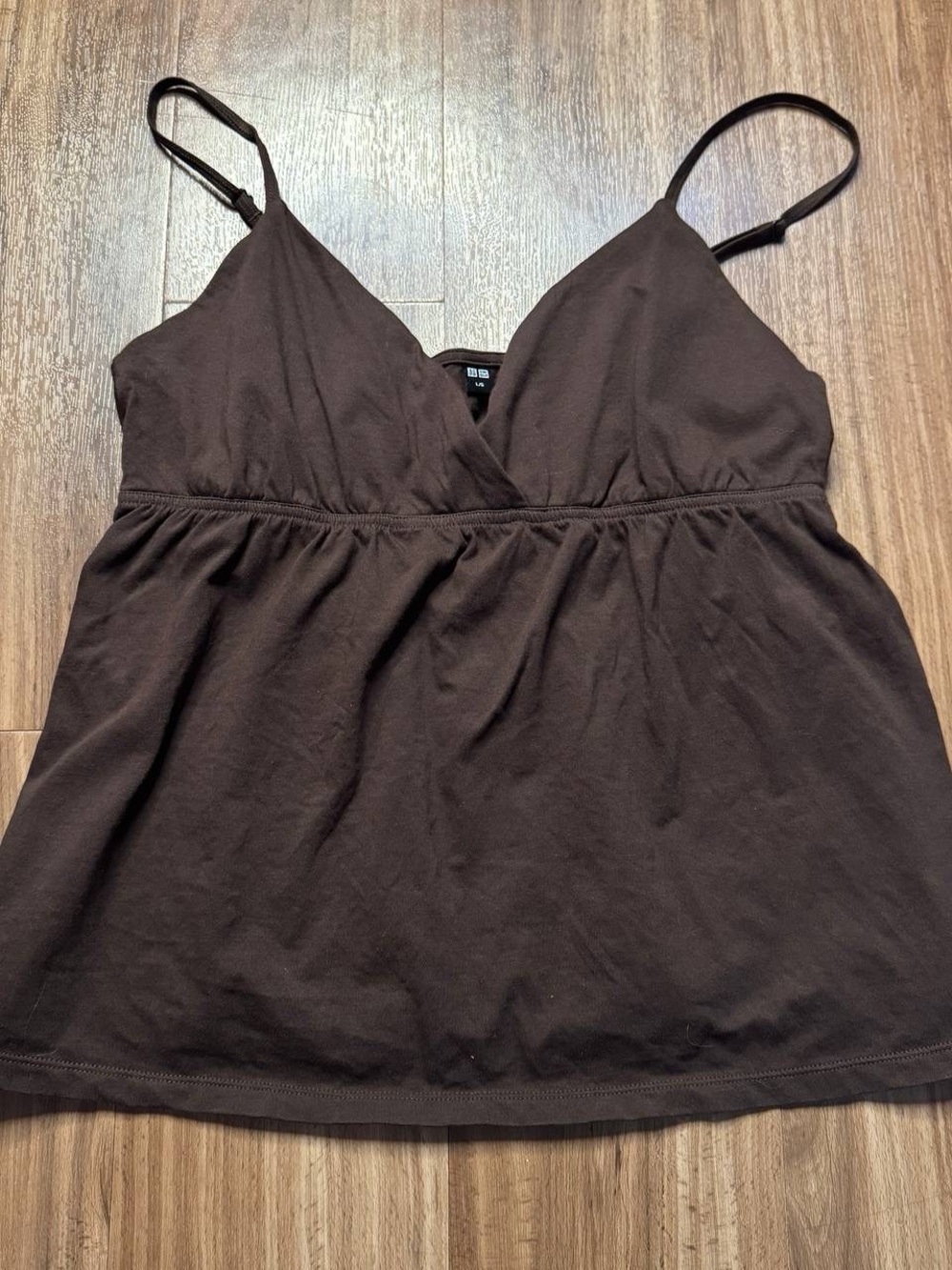 UNIQLO Brown V-Neck Adjustable Strap Cami
